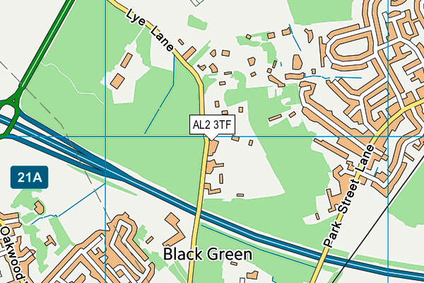 AL2 3TF map - OS VectorMap District (Ordnance Survey)