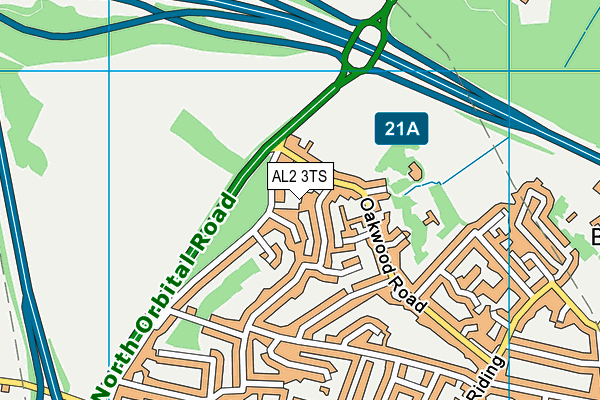 AL2 3TS map - OS VectorMap District (Ordnance Survey)
