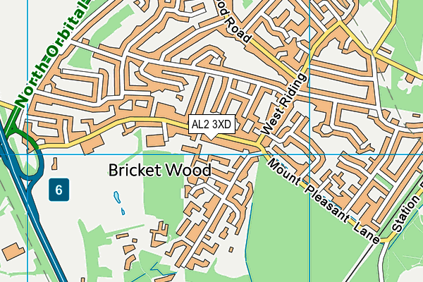 AL2 3XD map - OS VectorMap District (Ordnance Survey)