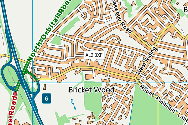 AL2 3XF map - OS VectorMap District (Ordnance Survey)