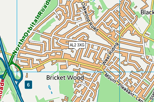 AL2 3XG map - OS VectorMap District (Ordnance Survey)