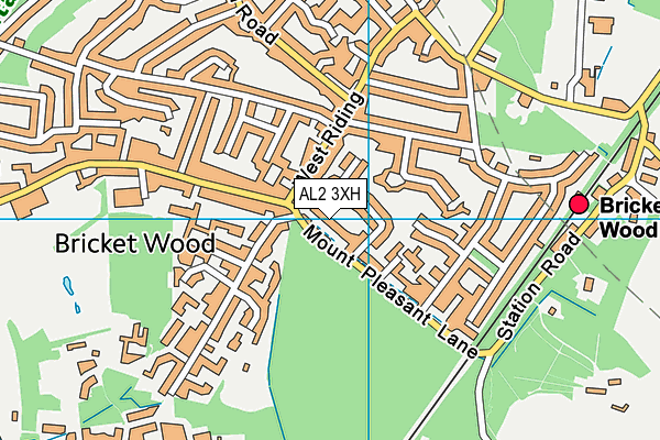 AL2 3XH map - OS VectorMap District (Ordnance Survey)