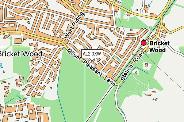 AL2 3XW map - OS VectorMap District (Ordnance Survey)