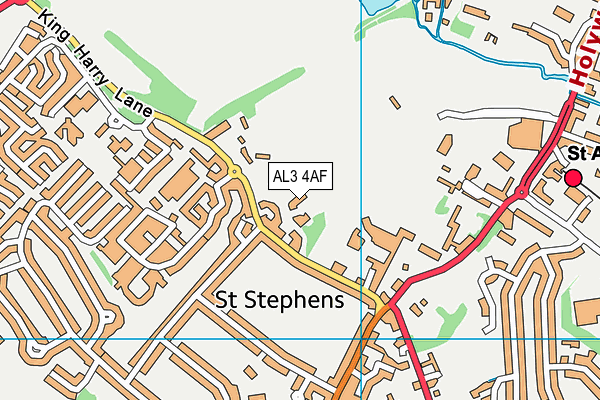 AL3 4AF map - OS VectorMap District (Ordnance Survey)