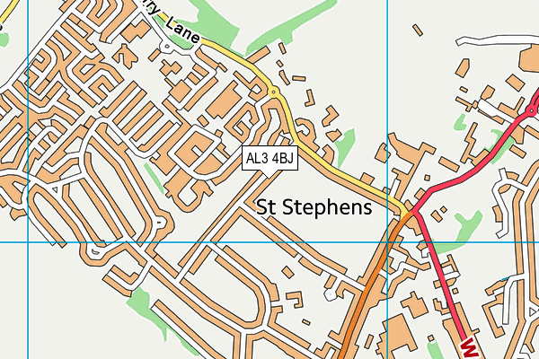 AL3 4BJ map - OS VectorMap District (Ordnance Survey)