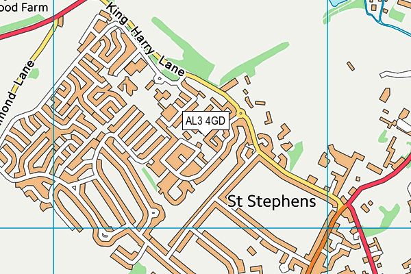 AL3 4GD map - OS VectorMap District (Ordnance Survey)