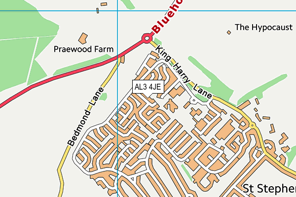 AL3 4JE map - OS VectorMap District (Ordnance Survey)