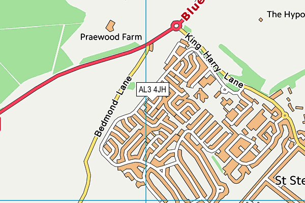 AL3 4JH map - OS VectorMap District (Ordnance Survey)