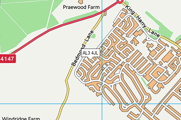 AL3 4JL map - OS VectorMap District (Ordnance Survey)