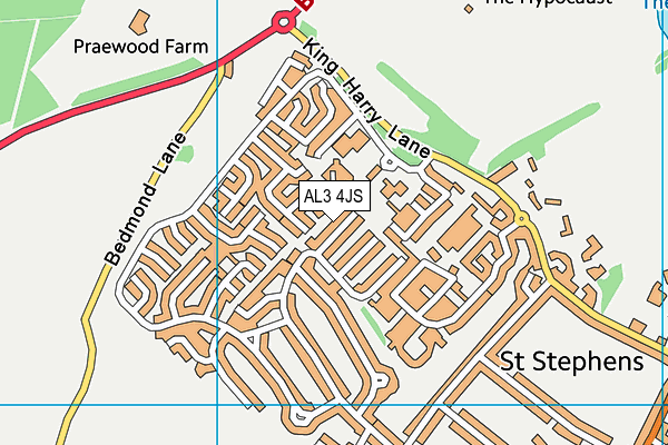 AL3 4JS map - OS VectorMap District (Ordnance Survey)