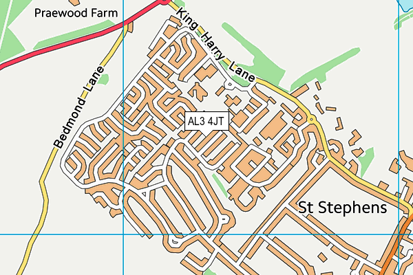 AL3 4JT map - OS VectorMap District (Ordnance Survey)