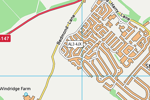 AL3 4JX map - OS VectorMap District (Ordnance Survey)