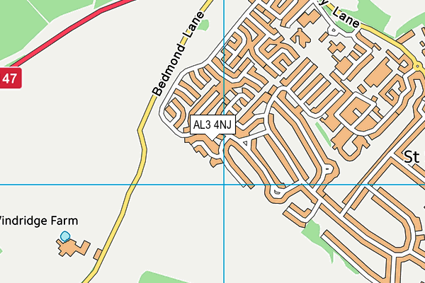 AL3 4NJ map - OS VectorMap District (Ordnance Survey)
