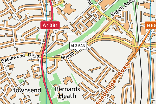 AL3 5AN map - OS VectorMap District (Ordnance Survey)