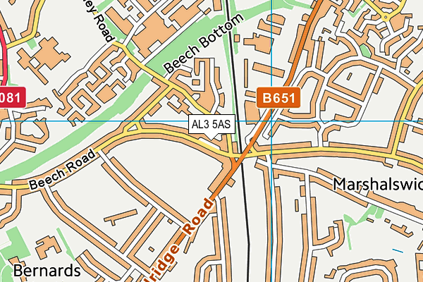 AL3 5AS map - OS VectorMap District (Ordnance Survey)