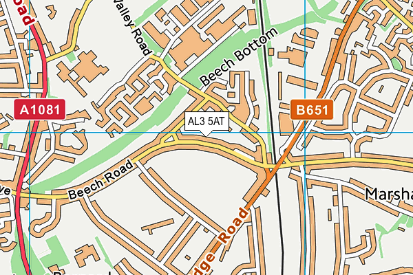 AL3 5AT map - OS VectorMap District (Ordnance Survey)