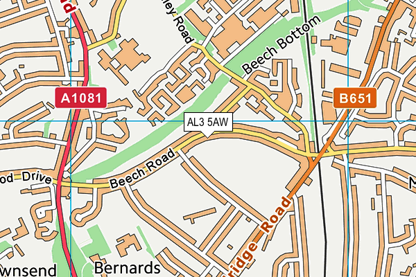 AL3 5AW map - OS VectorMap District (Ordnance Survey)