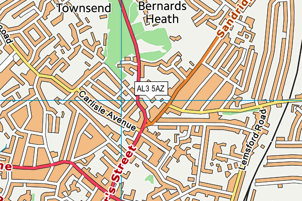 AL3 5AZ map - OS VectorMap District (Ordnance Survey)