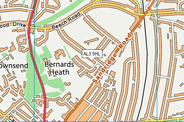 AL3 5HL map - OS VectorMap District (Ordnance Survey)