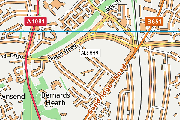 AL3 5HR map - OS VectorMap District (Ordnance Survey)