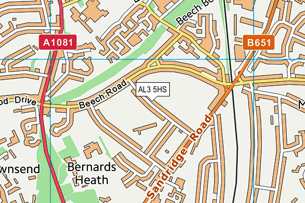 AL3 5HS map - OS VectorMap District (Ordnance Survey)