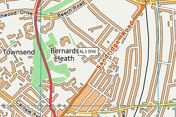 Ariston School Playing Fields (Closed) map (AL3 5HX) - OS VectorMap District (Ordnance Survey)