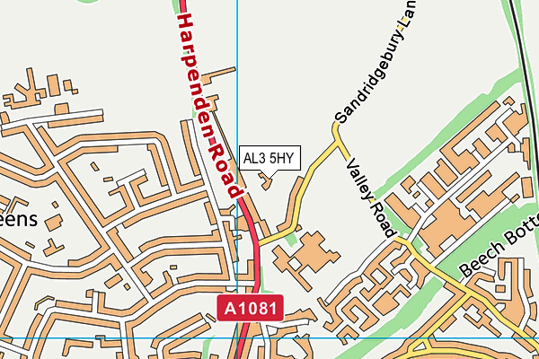 AL3 5HY map - OS VectorMap District (Ordnance Survey)