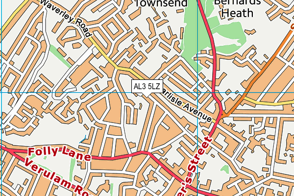 AL3 5LZ map - OS VectorMap District (Ordnance Survey)