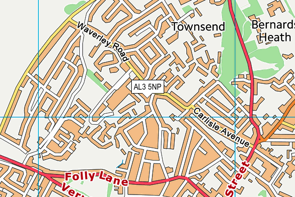 AL3 5NP map - OS VectorMap District (Ordnance Survey)