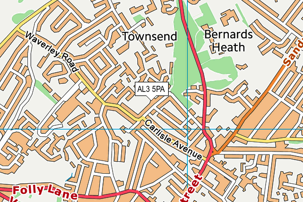 Townsend Sports And Bowls Club map (AL3 5PA) - OS VectorMap District (Ordnance Survey)