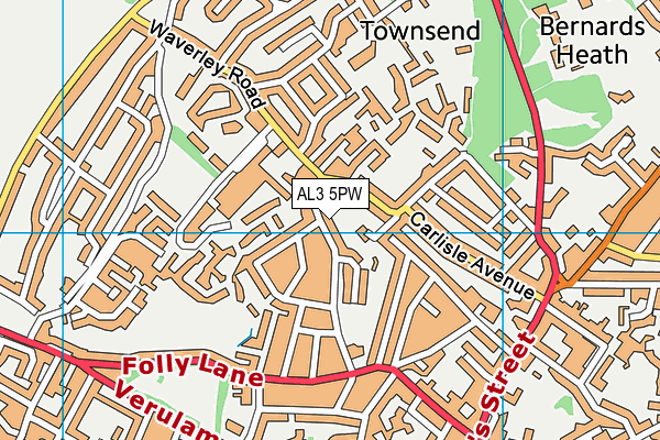 AL3 5PW map - OS VectorMap District (Ordnance Survey)