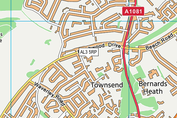 Batchwood School map (AL3 5RP) - OS VectorMap District (Ordnance Survey)