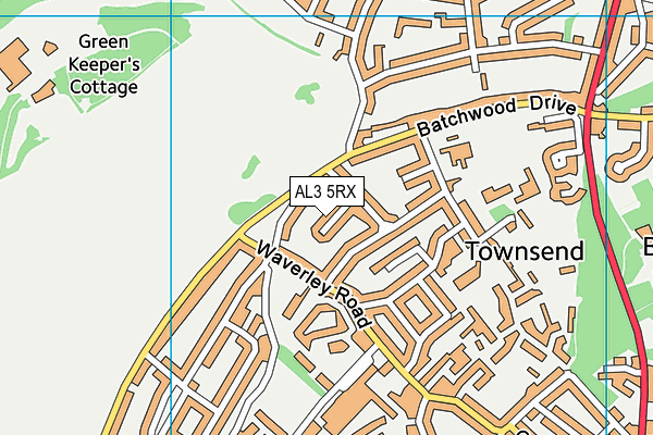 AL3 5RX map - OS VectorMap District (Ordnance Survey)