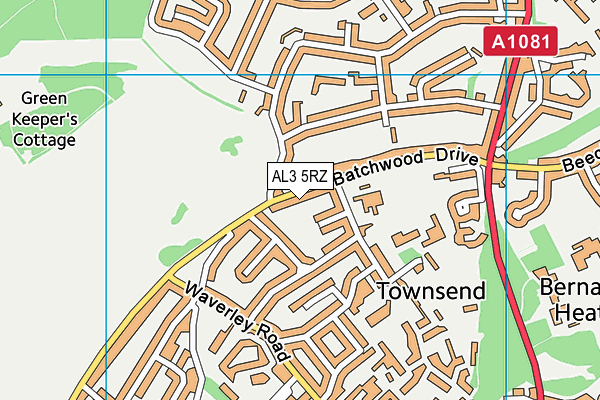 AL3 5RZ map - OS VectorMap District (Ordnance Survey)