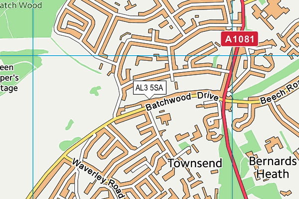 AL3 5SA map - OS VectorMap District (Ordnance Survey)