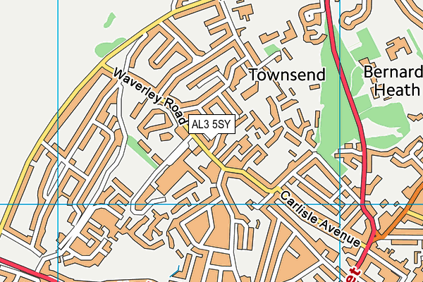 AL3 5SY map - OS VectorMap District (Ordnance Survey)