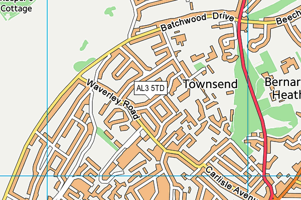 AL3 5TD map - OS VectorMap District (Ordnance Survey)