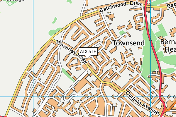 AL3 5TF map - OS VectorMap District (Ordnance Survey)