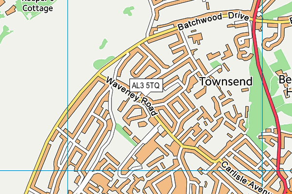 AL3 5TQ map - OS VectorMap District (Ordnance Survey)