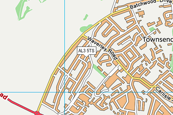 AL3 5TS map - OS VectorMap District (Ordnance Survey)