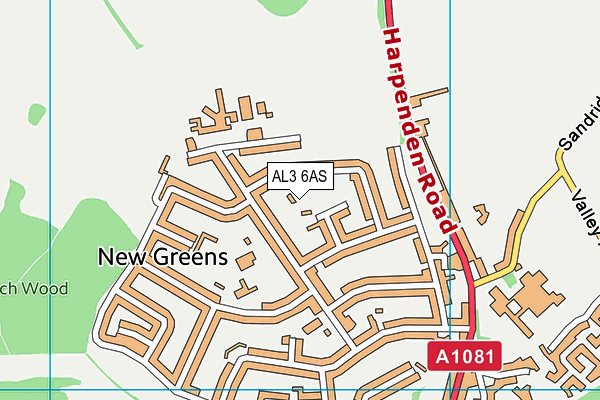AL3 6AS map - OS VectorMap District (Ordnance Survey)