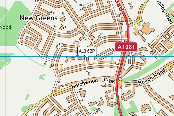 AL3 6BP map - OS VectorMap District (Ordnance Survey)