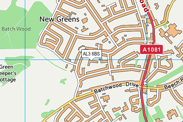 AL3 6BS map - OS VectorMap District (Ordnance Survey)