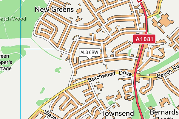 AL3 6BW map - OS VectorMap District (Ordnance Survey)