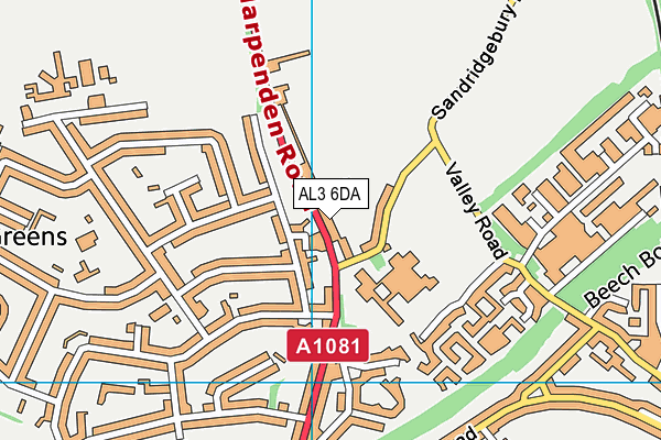 AL3 6DA map - OS VectorMap District (Ordnance Survey)