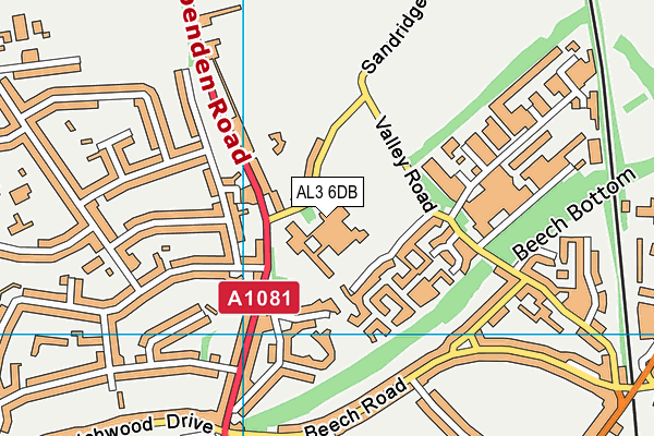 St Albans Girls School map (AL3 6DB) - OS VectorMap District (Ordnance Survey)