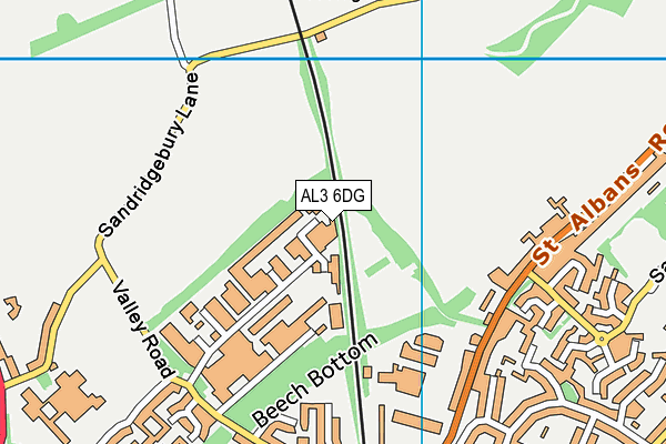 AL3 6DG map - OS VectorMap District (Ordnance Survey)