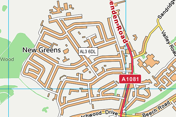 AL3 6DL map - OS VectorMap District (Ordnance Survey)