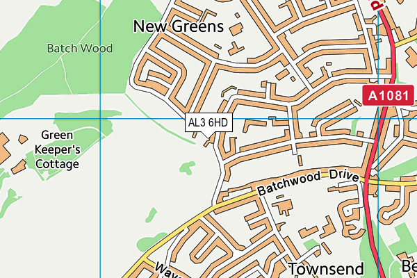 AL3 6HD map - OS VectorMap District (Ordnance Survey)