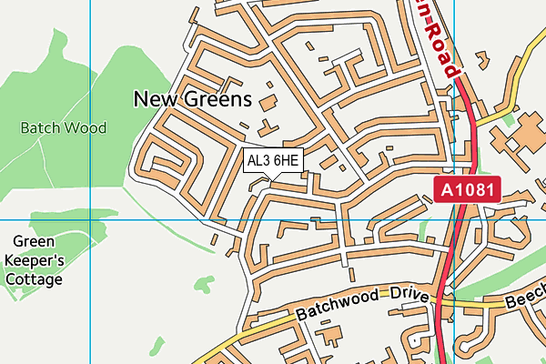 AL3 6HE map - OS VectorMap District (Ordnance Survey)